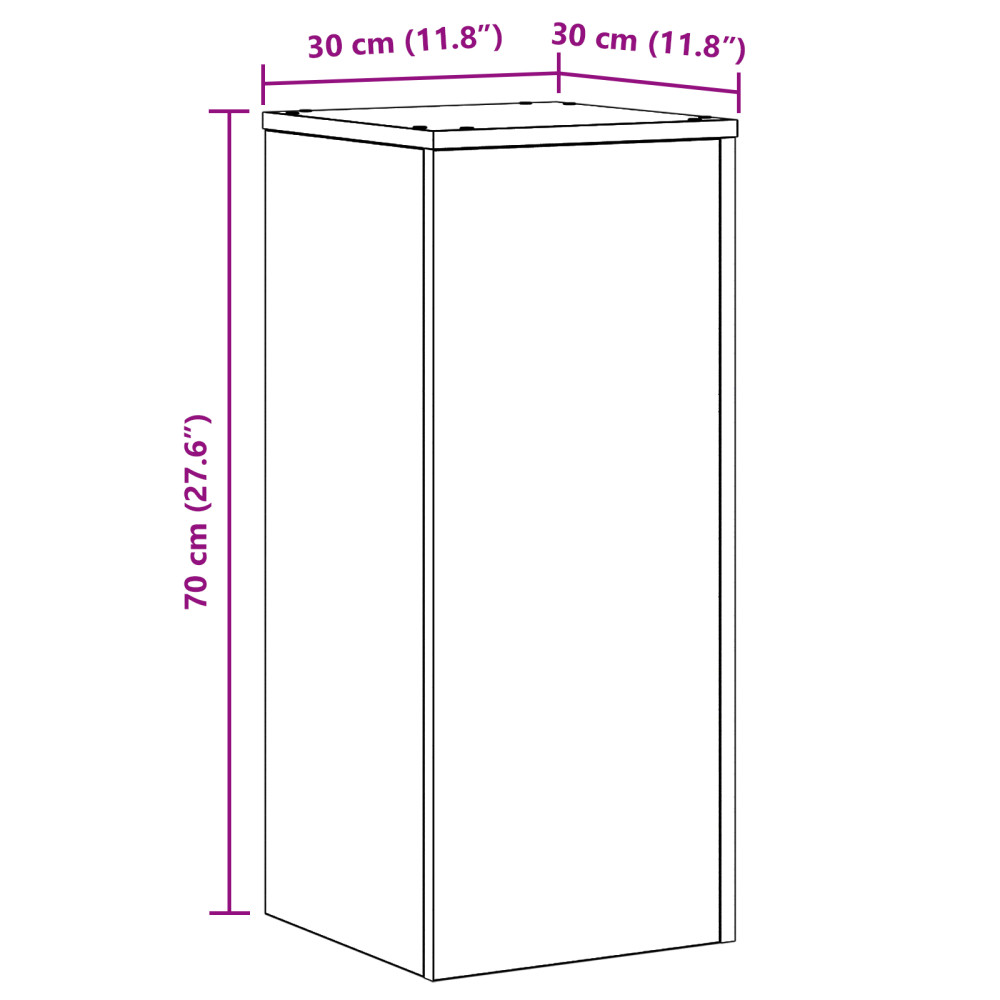 Produktbild för Växtställ 2 pcs Svart Ek 30 x 30 x 70 cm Konstruerat trä