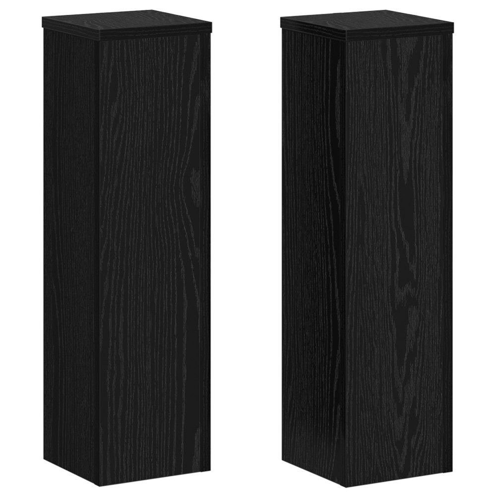 Produktbild för Växtställ 2 pcs Svart Ek 17 x 17 x 60 cm Konstruerat trä