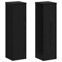 Produktbild för Växtställ 2 pcs Svart Ek 17 x 17 x 60 cm Konstruerat trä