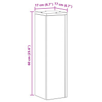 Produktbild för Växtställ 2 pcs Svart Ek 17 x 17 x 60 cm Konstruerat trä