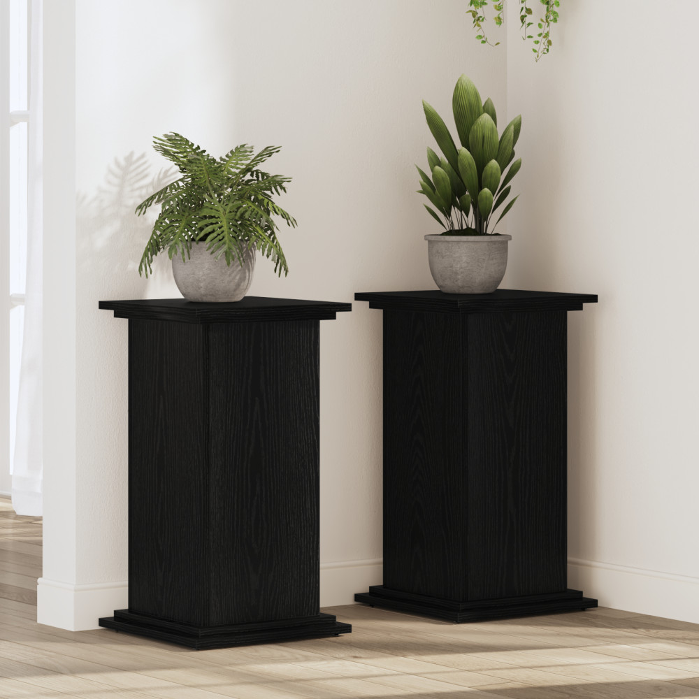 Produktbild för Växtställ Svart Ek 33 x 33 x 60 cm Konstruerat trä