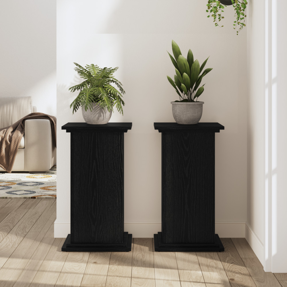 Produktbild för Växtställ Svart Ek 33 x 33 x 60 cm Konstruerat trä