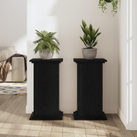Produktbild för Växtställ Svart Ek 33 x 33 x 60 cm Konstruerat trä