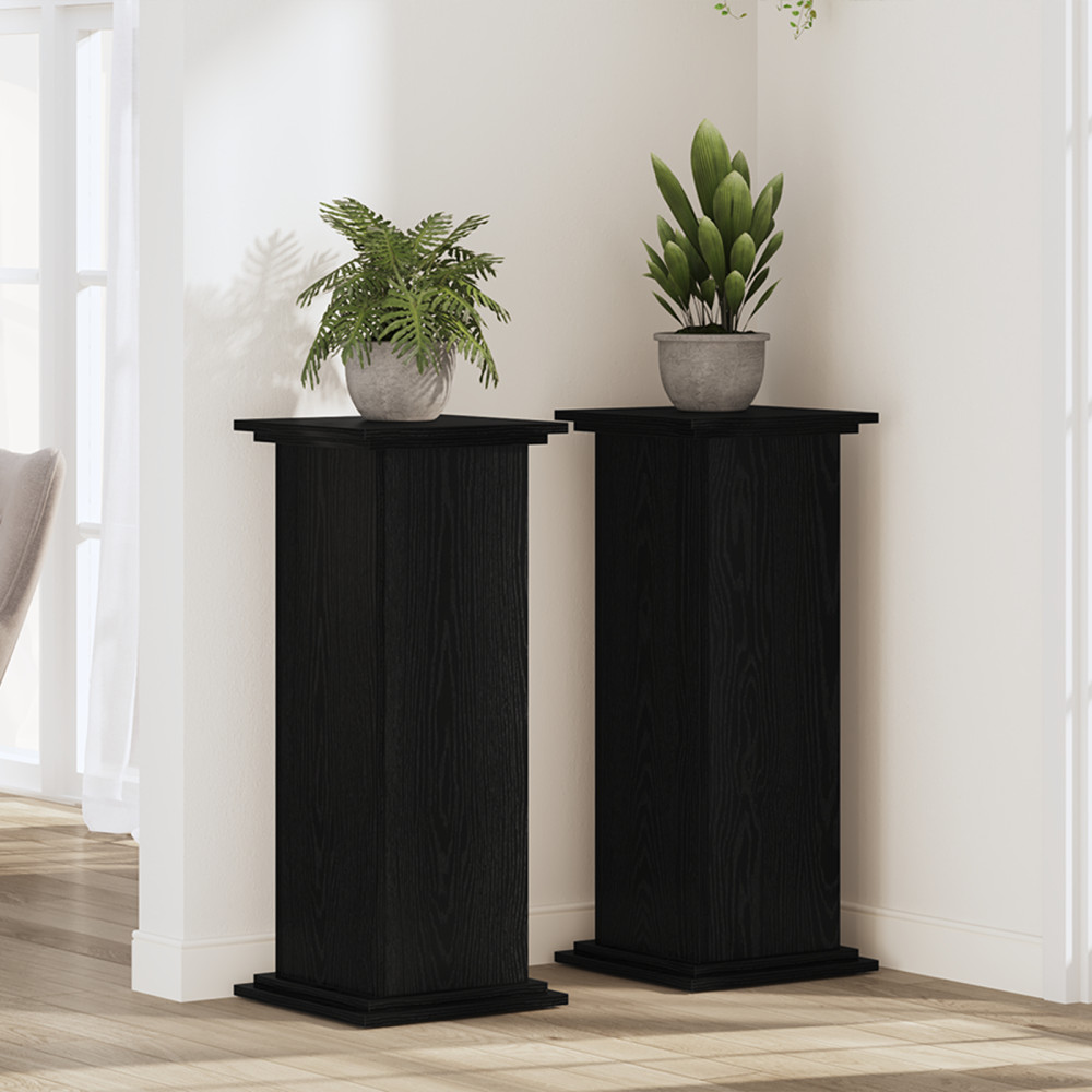 Produktbild för Växtställ Svart Ek 33 x 33 x 80 cm Konstruerat trä