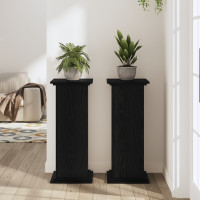 Produktbild för Växtställ Svart Ek 33 x 33 x 80 cm Konstruerat trä