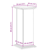 Produktbild för Växtställ Svart Ek 33 x 33 x 80 cm Konstruerat trä