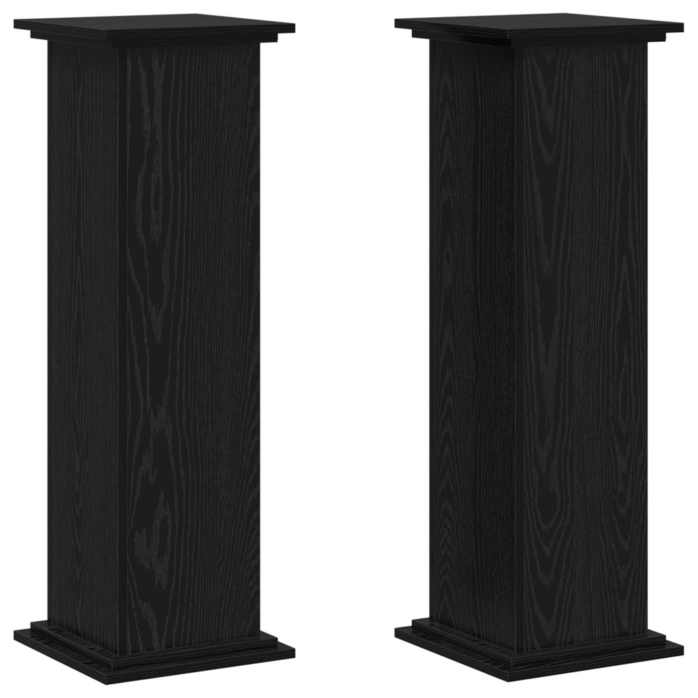Produktbild för Växtställ Svart Ek 33 x 33 x 100 cm Konstruerat trä