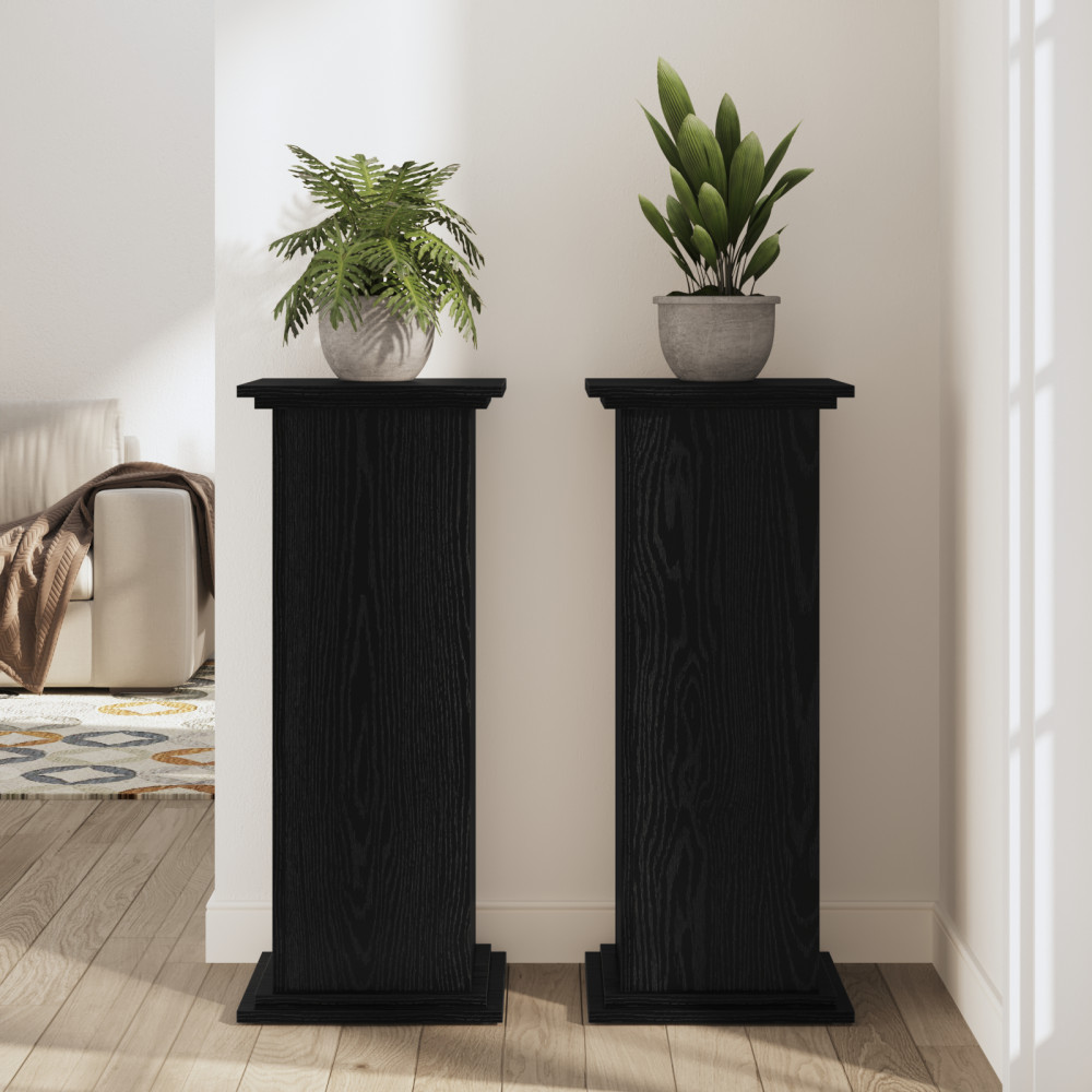 Produktbild för Växtställ Svart Ek 33 x 33 x 100 cm Konstruerat trä