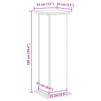 Produktbild för Växtställ Svart Ek 33 x 33 x 100 cm Konstruerat trä