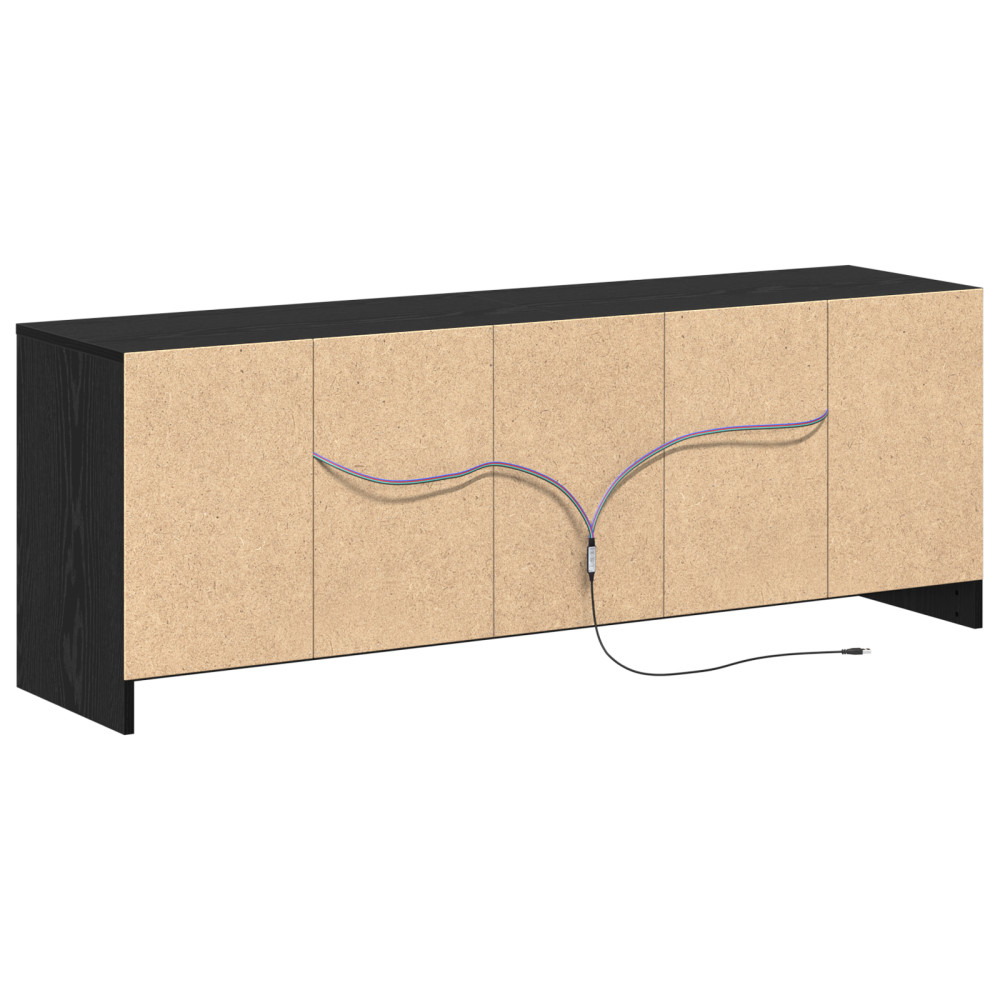 Produktbild för TV Enheter Svart 139,5 x 34 x 50 cm Konstruerat trä