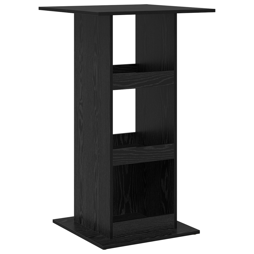 Produktbild för Barbord med hylla Svart Ek 60 x 60 x 100 cm Konstruerat trä