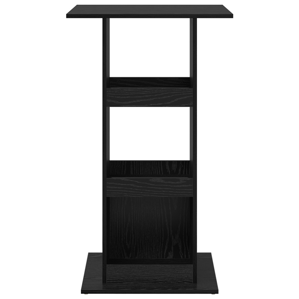 Produktbild för Barbord med hylla Svart Ek 60 x 60 x 100 cm Konstruerat trä