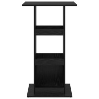 Produktbild för Barbord med hylla Svart Ek 60 x 60 x 100 cm Konstruerat trä
