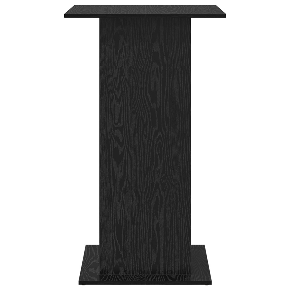 Produktbild för Barbord med hylla Svart Ek 60 x 60 x 100 cm Konstruerat trä