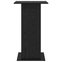 Produktbild för Barbord med hylla Svart Ek 60 x 60 x 100 cm Konstruerat trä