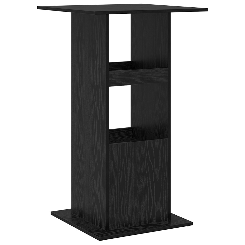 Produktbild för Barbord med hylla Svart Ek 60 x 60 x 100 cm Konstruerat trä