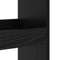 Produktbild för Barbord med hylla Svart Ek 60 x 60 x 100 cm Konstruerat trä