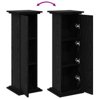 Produktbild för Displayställ med hylla Svart Ek 31 x 30 x 90 cm Konstruerat trä