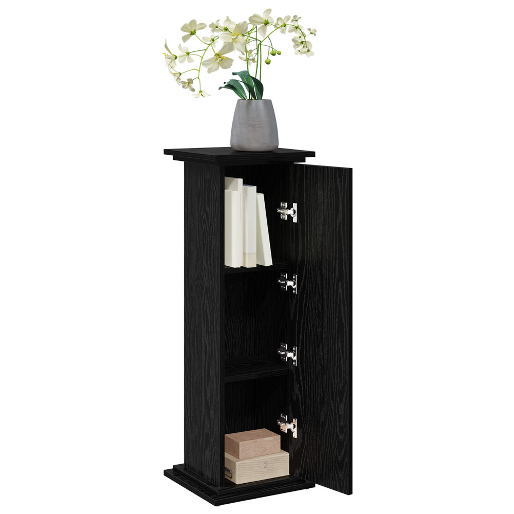 Produktbild för Displayställ med hylla Svart Ek 31 x 30 x 90 cm Konstruerat trä