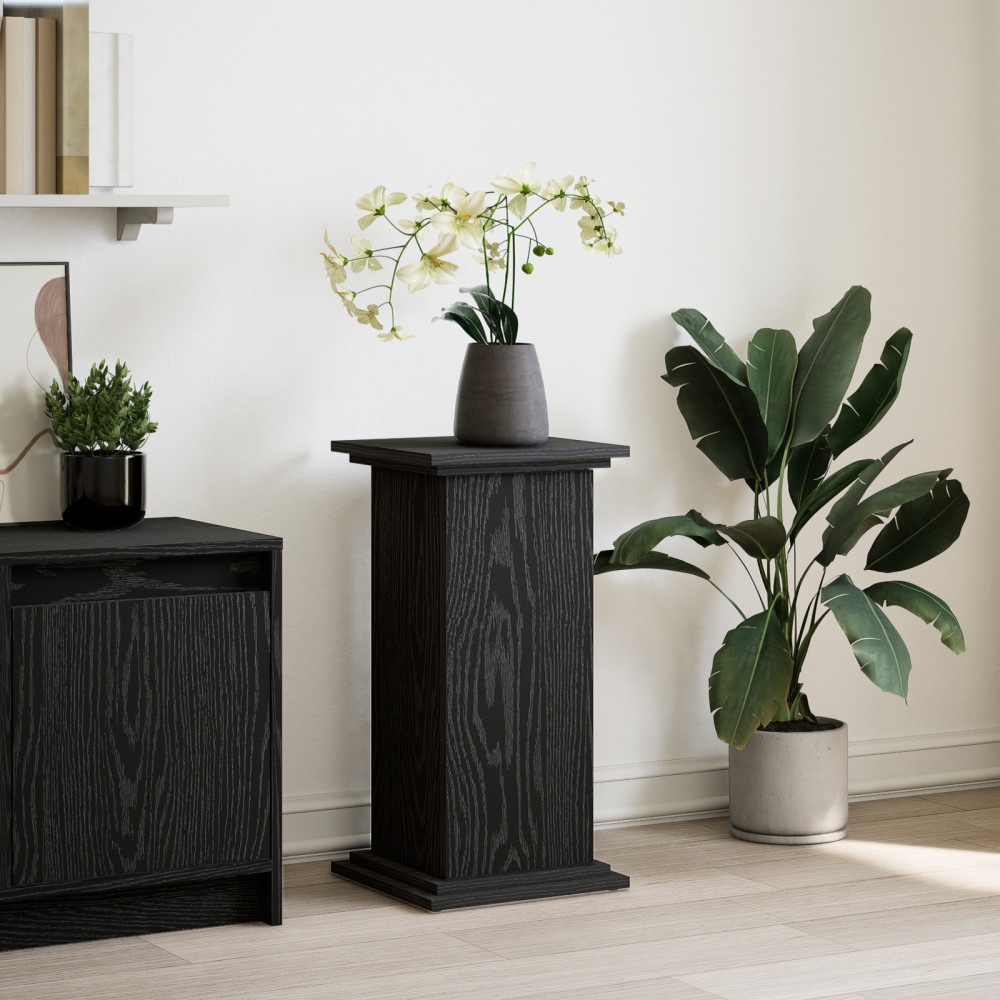 Produktbild för Displayställ med hylla Svart Ek 31 x 30 x 60 cm Konstruerat trä