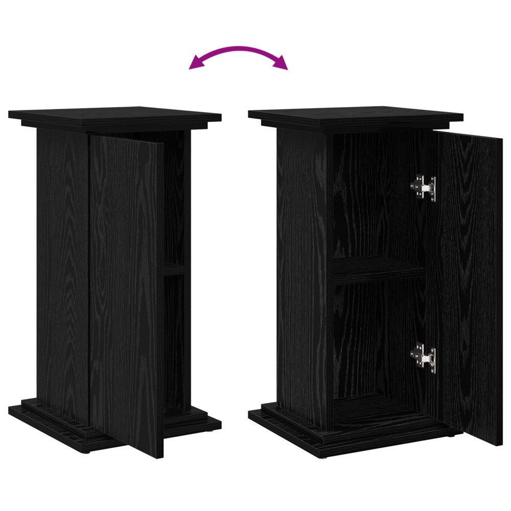 Produktbild för Displayställ med hylla Svart Ek 31 x 30 x 60 cm Konstruerat trä