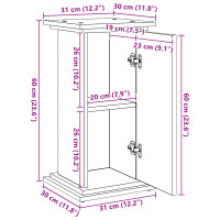 Produktbild för Displayställ med hylla Svart Ek 31 x 30 x 60 cm Konstruerat trä