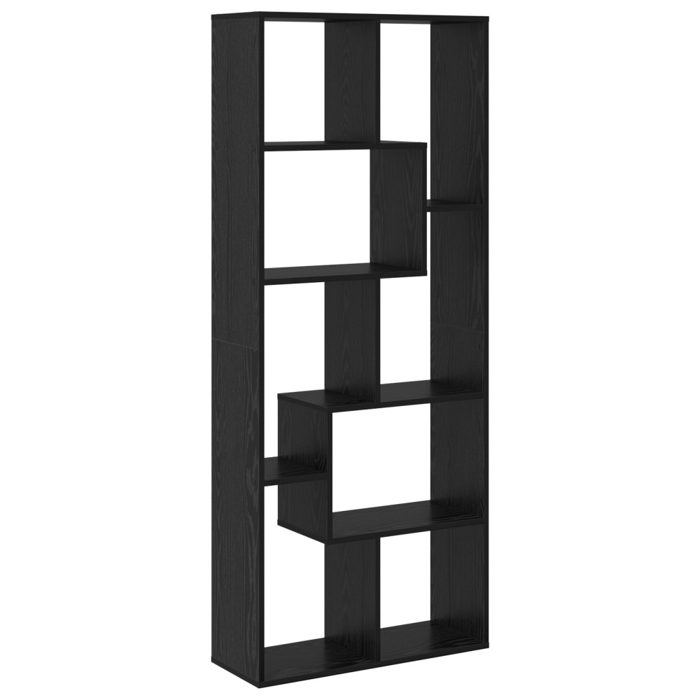 Produktbild för Bokskåp Svart Ek 67 x 25 x 162 cm Konstruerat trä