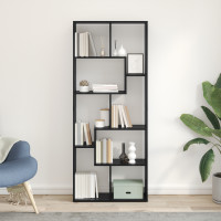 Produktbild för Bokskåp Svart Ek 67 x 25 x 162 cm Konstruerat trä