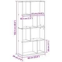 Produktbild för Bokskåp 8 nivåer 60 x 20 x 120,5 cm Konstruerat trä Svart Ek