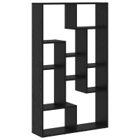 Produktbild för Bokskåp 8 nivåer 72 x 20 x 120,5 cm Konstruerat trä Svart Ek