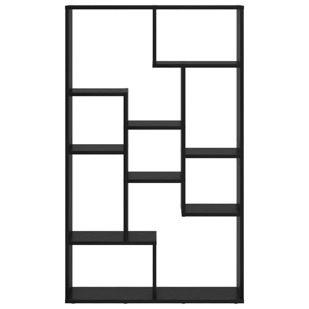Produktbild för Bokskåp 8 nivåer 72 x 20 x 120,5 cm Konstruerat trä Svart Ek