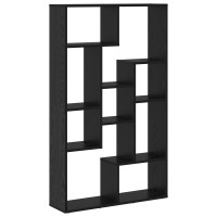 Produktbild för Bokskåp 8 nivåer 72 x 20 x 120,5 cm Konstruerat trä Svart Ek