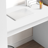 Produktbild för Skrivbord med hylla Vit 113 x 54 x 120 cm Konstruerat trä
