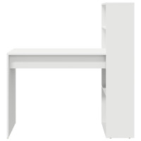 Produktbild för Skrivbord med hylla Vit 113 x 54 x 120 cm Konstruerat trä