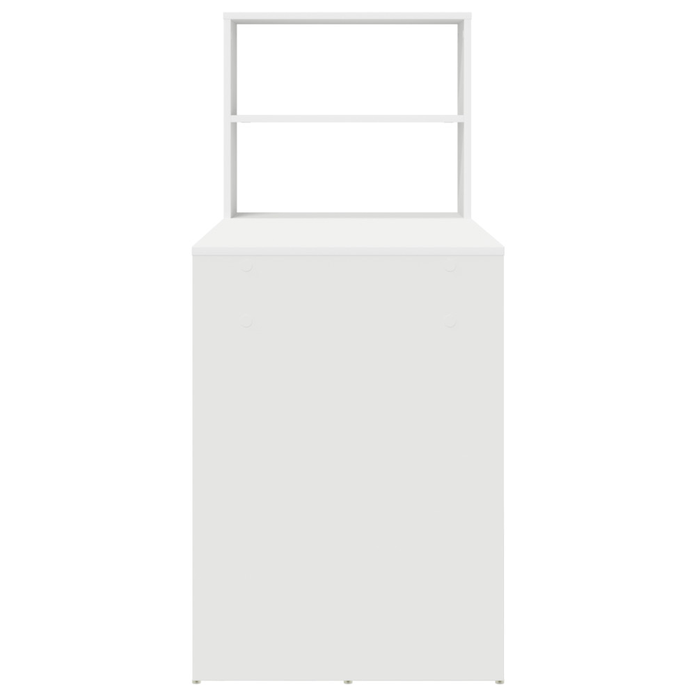 Produktbild för Skrivbord med hylla Vit 113 x 54 x 120 cm Konstruerat trä