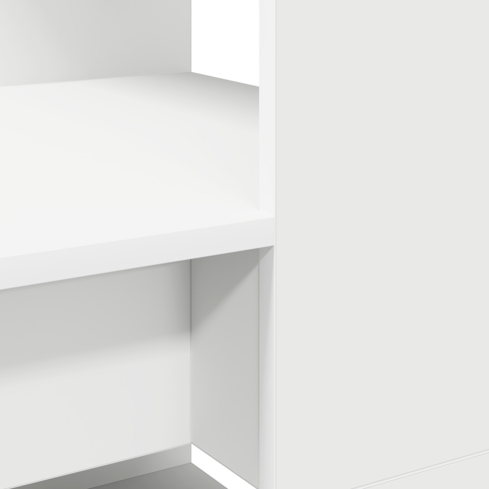 Produktbild för Skrivbord med hylla Vit 113 x 54 x 120 cm Konstruerat trä