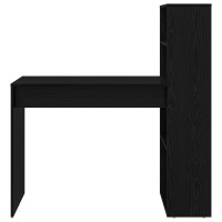 Produktbild för Skrivbord med hylla Svart Ek 113 x 54 x 120 cm Konstruerat trä
