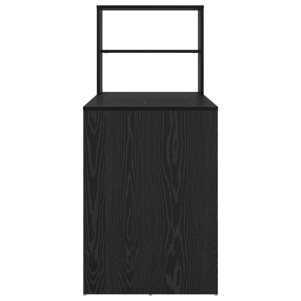 Produktbild för Skrivbord med hylla Svart Ek 113 x 54 x 120 cm Konstruerat trä