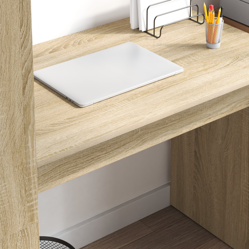 Produktbild för Skrivbord med hylla Sonoma-ek 113 x 54 x 120 cm Konstruerat trä