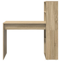 Produktbild för Skrivbord med hylla Sonoma-ek 113 x 54 x 120 cm Konstruerat trä