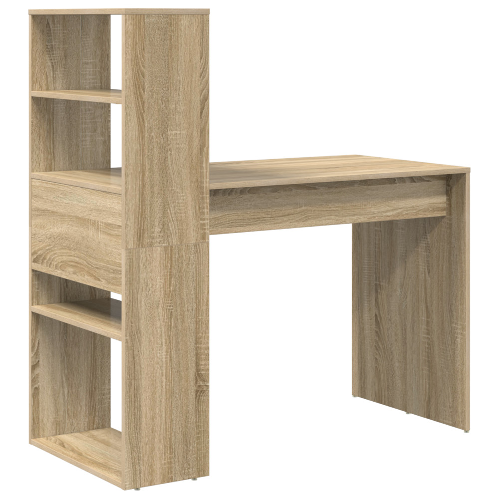 Produktbild för Skrivbord med hylla Sonoma-ek 113 x 54 x 120 cm Konstruerat trä