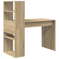 Produktbild för Skrivbord med hylla Sonoma-ek 113 x 54 x 120 cm Konstruerat trä