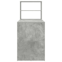 Produktbild för Skrivbord med hylla Betonggrå 113 x 54 x 120 cm Konstruerat trä