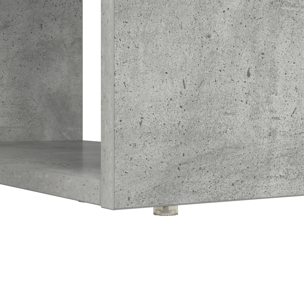 Produktbild för Skrivbord med hylla Betonggrå 113 x 54 x 120 cm Konstruerat trä