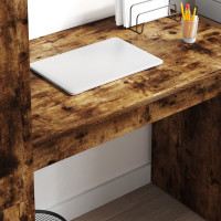 Produktbild för Skrivbord med hylla Rökt ek 113 x 54 x 120 cm Konstruerat trä
