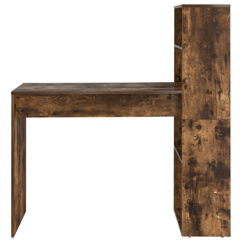 Produktbild för Skrivbord med hylla Rökt ek 113 x 54 x 120 cm Konstruerat trä