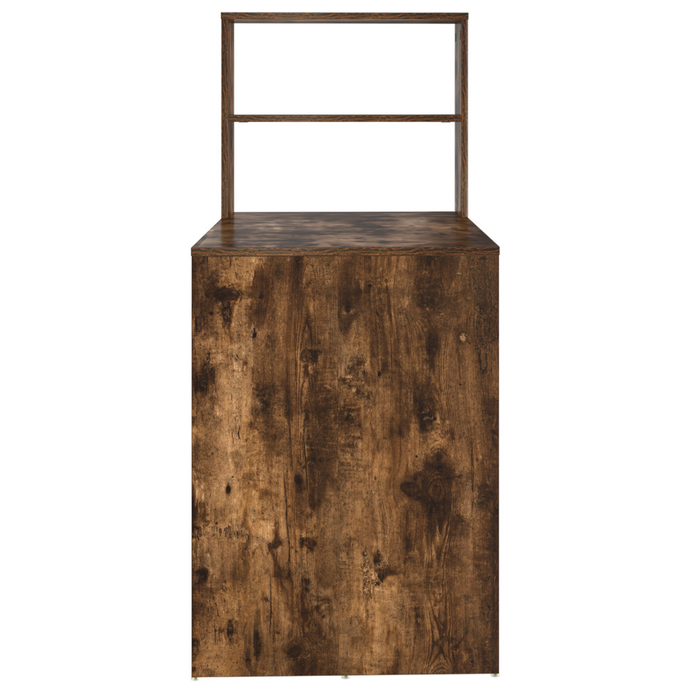 Produktbild för Skrivbord med hylla Rökt ek 113 x 54 x 120 cm Konstruerat trä