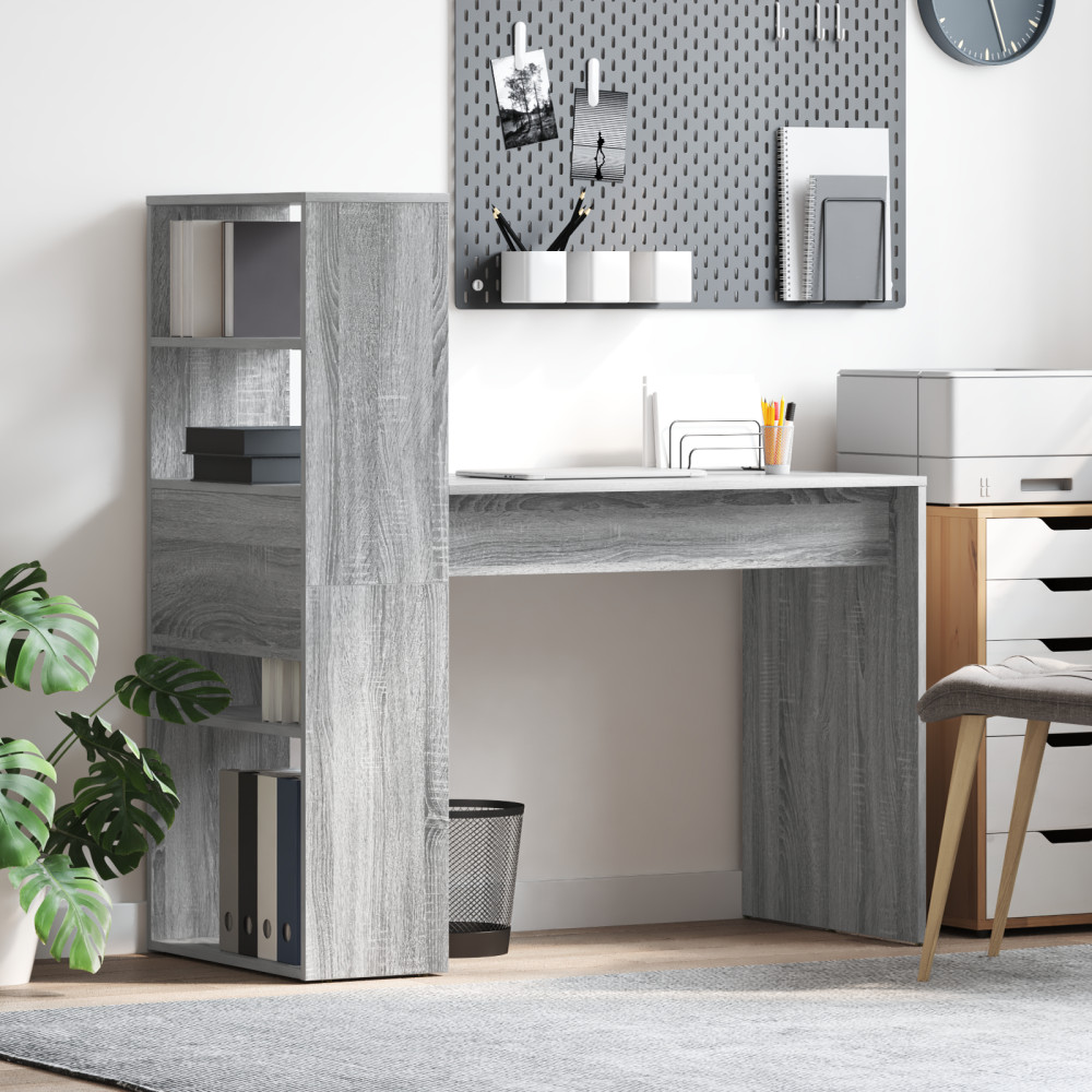 Produktbild för Skrivbord Grå Sonoma 113 x 54 x 120 cm Konstruerat trä