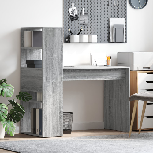 vidaXL Skrivbord Grå Sonoma 113 x 54 x 120 cm Konstruerat trä