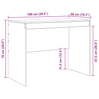 Produktbild för Skrivbord Betonggrå 100 x 50 x 76 cm